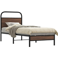 vidaXL Bed Frame without Mattress 80x200 cm Brown Oak Engineered Wood