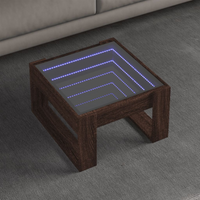 vidaXL Coffee Table with Infinity LED Brown Oak 50x53x30 cm