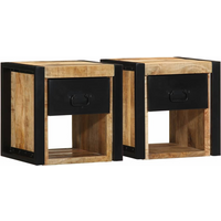 vidaXL Bedside Cabinets 2 pcs 40x35x40 cm Solid Rough Wood Mango