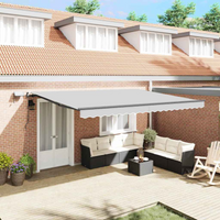 vidaXL Awning with Manual Anthracite 4.5 x 2.5 m Metal