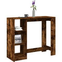 vidaXL Bar Table with Shelf Smoked Oak 124x46x103.5 cm Engineered Wood