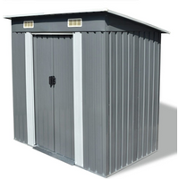 vidaXL Garden Shed Grey Metal