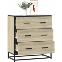 vidaXL Sideboard Sonoma Oak 68x35x76 cm Engineered Wood and Metal