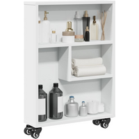 vidaXL Narrow Storage Trolley White 48x13x68 cm Engineered Wood