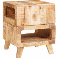 vidaXL End Tables with Shelf Brown 40 x 40 x 49 cm Solid Reclaim Wood