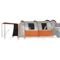 vidaXL Car Tent 4-Person Grey and Orange Waterproof