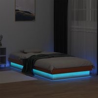 vidaXL LED Bed Frame without Mattress Wax Brown 90x200 cm Solid Wood