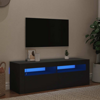 vidaXL TV Cabinet with LED Lights Black 120x35x40 cm
