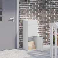 vidaXL Parcel Drop Box White 41 x 38 x 103 cm Steel