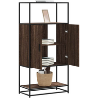vidaXL Highboard Brown Oak 68x35x139 cm Engineered Wood and Metal