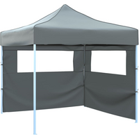 vidaXL Foldable Party Tent Pop-Up with 2 Sidewalls 3x3 m Anthracite