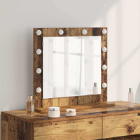 vidaXL Vanity Mirror with LED Strip Lights Old Wood 60 x 55 x 18 cm