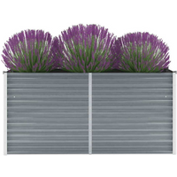 vidaXL Garden Raised Bed Galvanised Steel 160x40x77 cm Grey