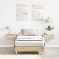 vidaXL Bed Frame No Mattress Sonoma Oak 75x190 cm Small Single Engineered Wood