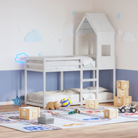 vidaXL Kids' Bed Roof White 55x99x139.5 cm Solid Wood Pine