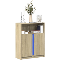 vidaXL Sideboard with LED Sonoma Oak 77x34x100 cm Engineered Wood