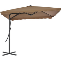 vidaXL Garden Parasol with Steel Pole 250x250 cm Taupe