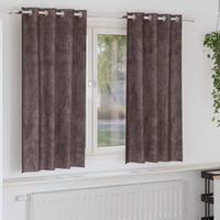 vidaXL Velvet Curtains with Curtains 2 pcs Brown 175 x 140 cm Velvet
