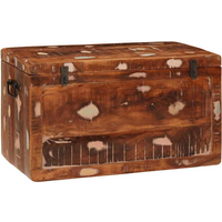 vidaXL Storage Box with Storage with Lock Brown Solid Mango Wood