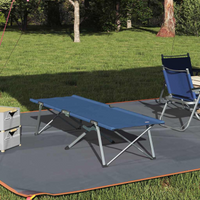 vidaXL Folding Camping Bed Folding Blue 62 x 194 x 42 cm Oxford fabric