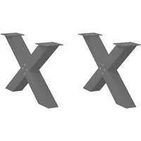 vidaXL Coffee Table Legs X-Shaped 2 pcs Black 70x(42-43) cm Steel