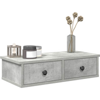 vidaXL Wall Shelf with Drawers Concrete Grey 60x28x15 cm Engineered Wood