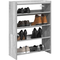 vidaXL Shoe Rack Grey Sonoma 60x25x81 cm Engineered Wood