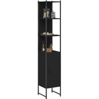 vidaXL Bathroom Cabinet Black 33x33x185.5 cm Engineered Wood