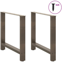 vidaXL Dining Table Legs Natural Steel 2 pcs 70x(72-73) cm Steel