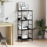 vidaXL Bookshelf Black oak 50x33x117.5cm Engineered Wood