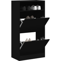 vidaXL Shoe Cabinet Black 60x34x116 cm Engineered Wood