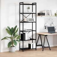 vidaXL Bookcase Black oak 60 x 30 x 188 cm Engineered wood