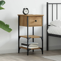 vidaXL Bedside Cabinet with Drawer Artisan oak 34 x 36 x 70 cm