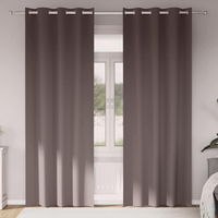 vidaXL Blackout Curtains with Rings 2 pcs Dark Brown 260 x 140 cm