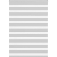 vidaXL Zebra Blind Light Grey 105x100 cm Fabric Width 100.9 cm Polyester