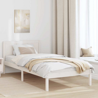 vidaXL Bed Frame White 100 x 200 cm Solid Pine wood