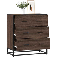 vidaXL Sideboard Brown Oak 68x35x76 cm Engineered Wood and Metal