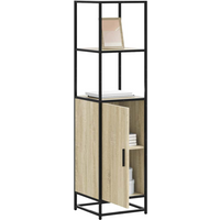 vidaXL Highboard Sonoma Oak 35.5x35x139 cm Engineered Wood and Metal