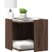 vidaXL Cat Litter Box Enclosure Brown Oak 53x53x51 cm Engineered Wood