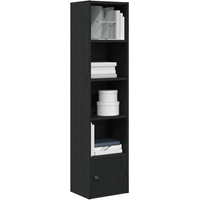 vidaXL Bookcase Black Oak 31x24x127 cm Engineered Wood