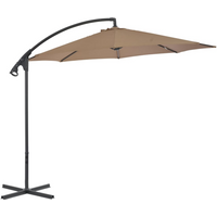 vidaXL Cantilever Garden Parasol with Steel Pole 300 cm Taupe