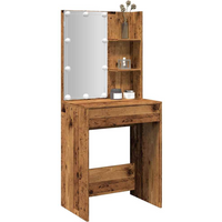 vidaXL Dressing Table with LED Old Wood 60x40x140 cm