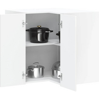 vidaXL Kitchen Wall Corner Cabinet Lucca High Gloss White Engineered Wood