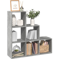 vidaXL Room Divider Bookcase 3-Tier Concrete Grey 99x29x99 cm Engineered Wood