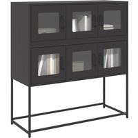 vidaXL Sideboard Black 100.5x39x107 cm Cold-rolled Steel