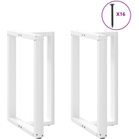 vidaXL Bar Table Legs T-Shaped 2 pcs White 60x35x(90-91) cm Steel