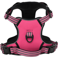 vidaXL Dog Harness with Reflective Stripes Adjustable Pink XL