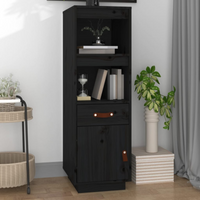 vidaXL Highboard Black 34x40x108,5 cm Solid Wood Pine