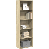 vidaXL Bookcase Sonoma Oak 60x30x189 cm Engineered Wood