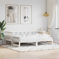 vidaXL Daybed with Trundle without Mattress White 80x200 cm Solid Wood